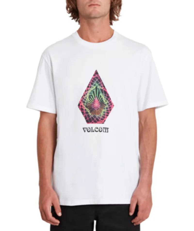 Volcom Star Shields Stone Short Sleeved  Basic Tee in White